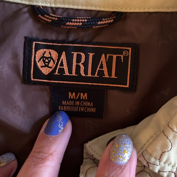 Ariat Embroidered Chartreuse Jacket Green Yellow with Brown Stitching Size M - Picture 7 of 13